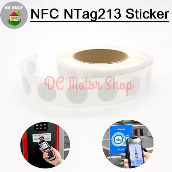 NFC NTag213 Sticker PROGRAMMABLE CARD NTAG 213 RFID 13.56 MHz Sticker dc-motor90 Juara