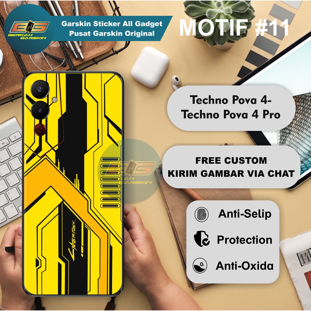 Garskin Stiker Techno Pova 4- Pova 4 pro Motif 11-15 Bisa Request Gambar ISI 2 PCS