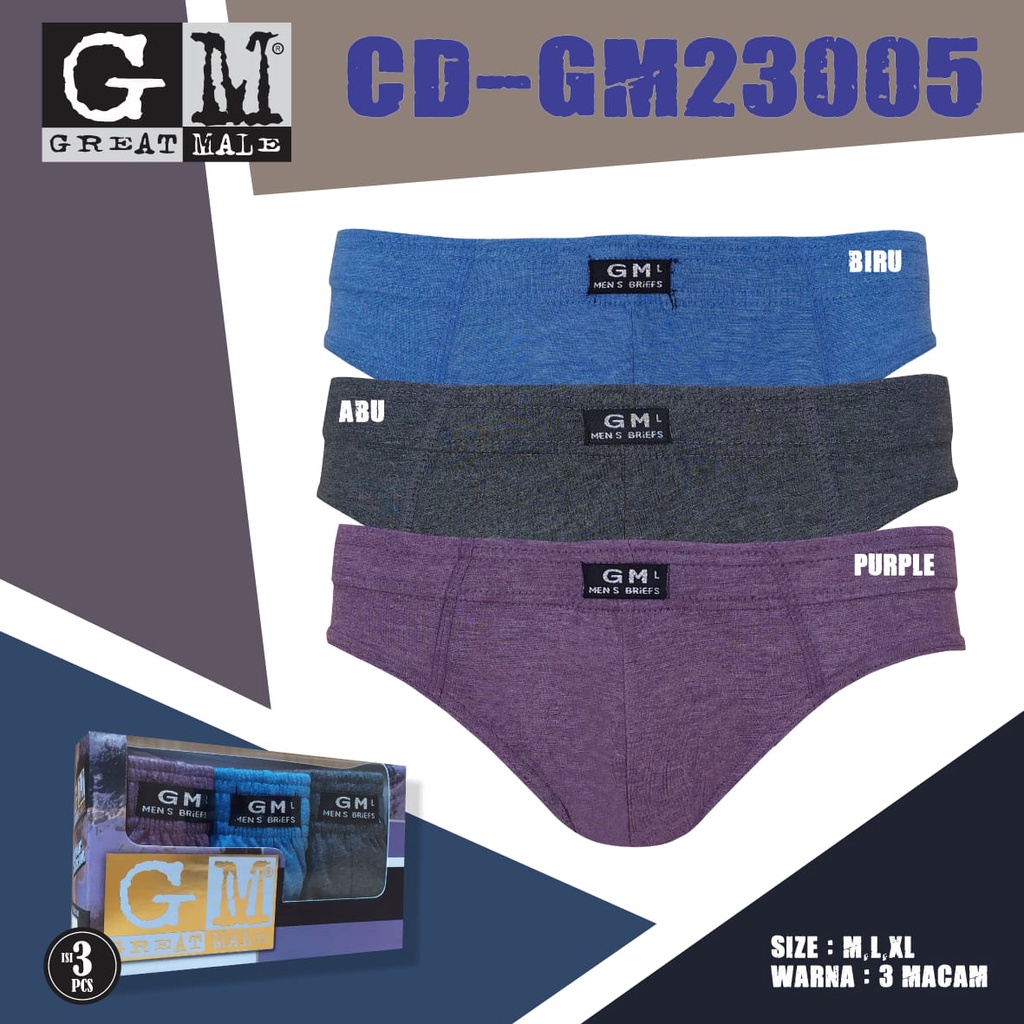 3 pcs celana dalam pria great mela cd23005