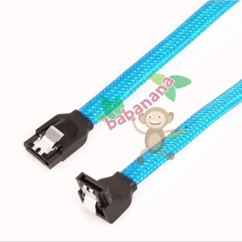 Kabel Sata Data 3 sleeved siku 6gpbs hdd ssd cable harddisk biru