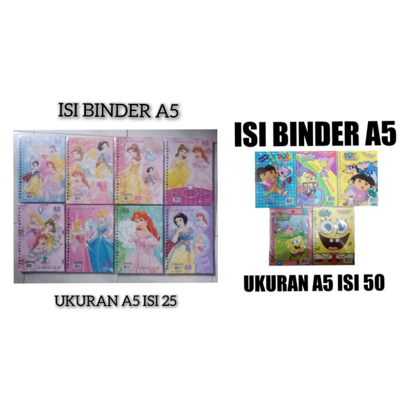 

LOOSE LEAF ISI BINDER KARAKTER A5 ISI 50 LEMBAR