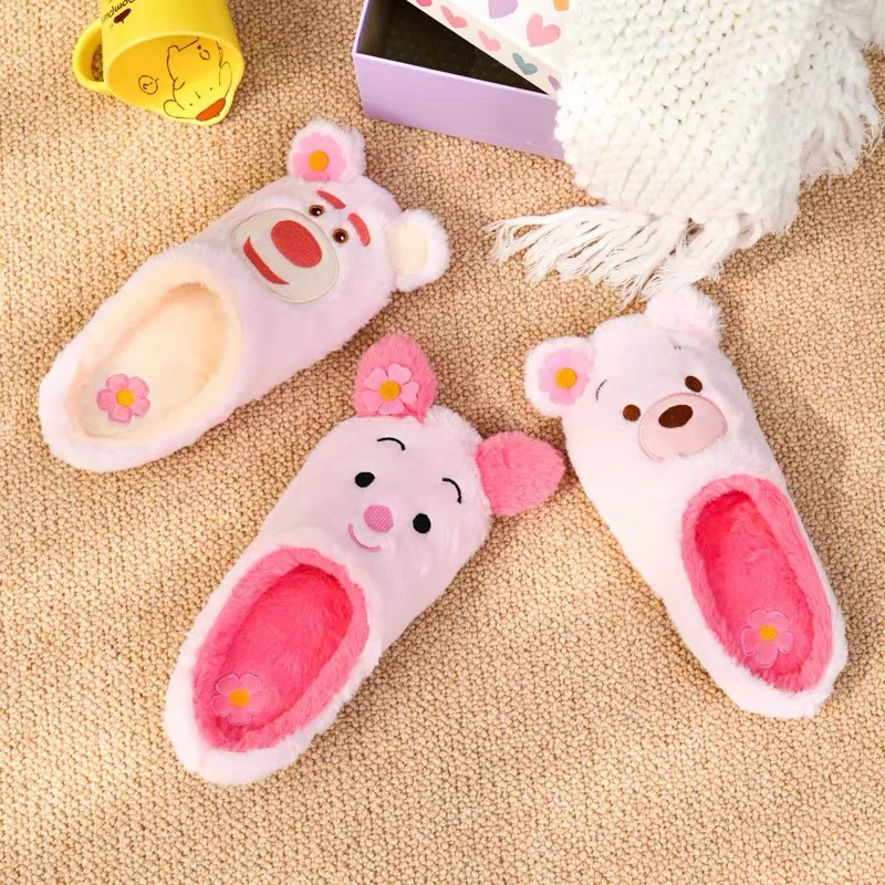 SANDAL RUMAH WINNIE THE POOH PIGLET LOTSO PINK SEPATU KAMAR LUCU