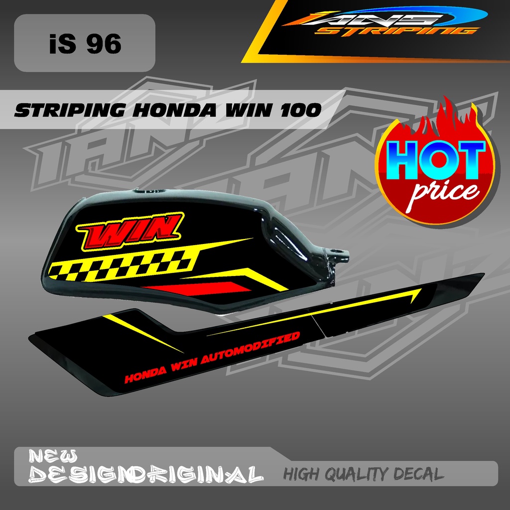 STRIPING WIN100 RACING RETRO KONSEP BAHAN HOLOGRAM / NON HOLOGRAM IS96