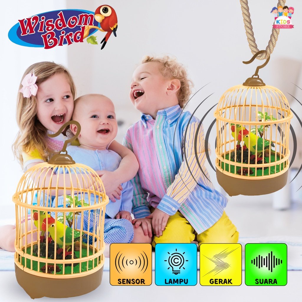 Bird Toy | Mainan Anak Cowok 2-3-6 Tahun Terbaru | Mainan Burung Dalam Sangkar Bisa Bersuara | Hadiah Ulang Tahun Anak Laki Laki