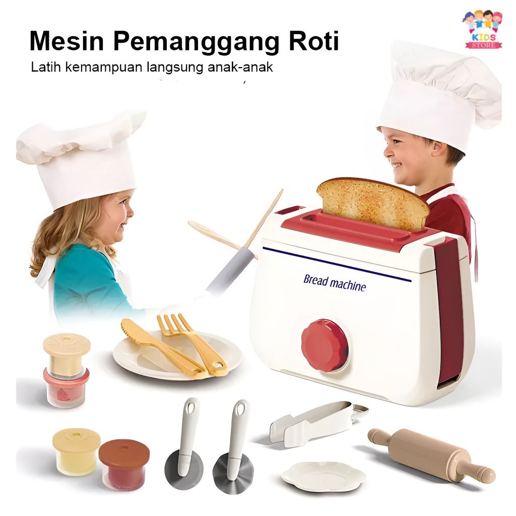 Mainan Pemanggang Roti | Mainan Anak Perempuan Masak Masakan Edukatif | Bread Machine Kado Ulang Tahun Anak Cewek 3-4-5-6 Tahun