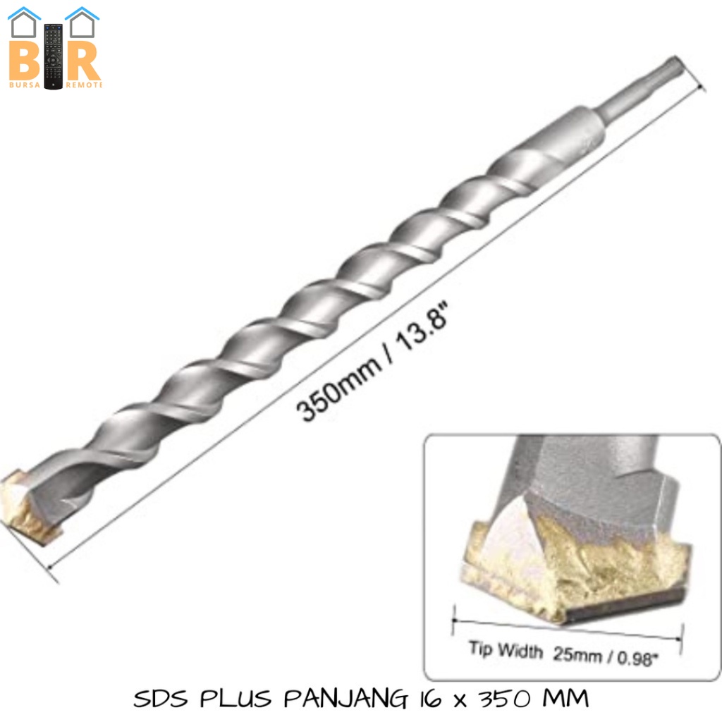 Mata Bor Bobok Tembok Besi Beton Sds Plus 8MM -32MMX350MM