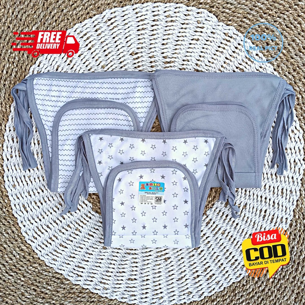 SALE 7.7 Serian Abu - 12 pcs / 6 pcs Popok Bayi Double Kain GREY SERIES merk SNI Bolo - Bolo / Popok Double Kain Serian Abu Premium