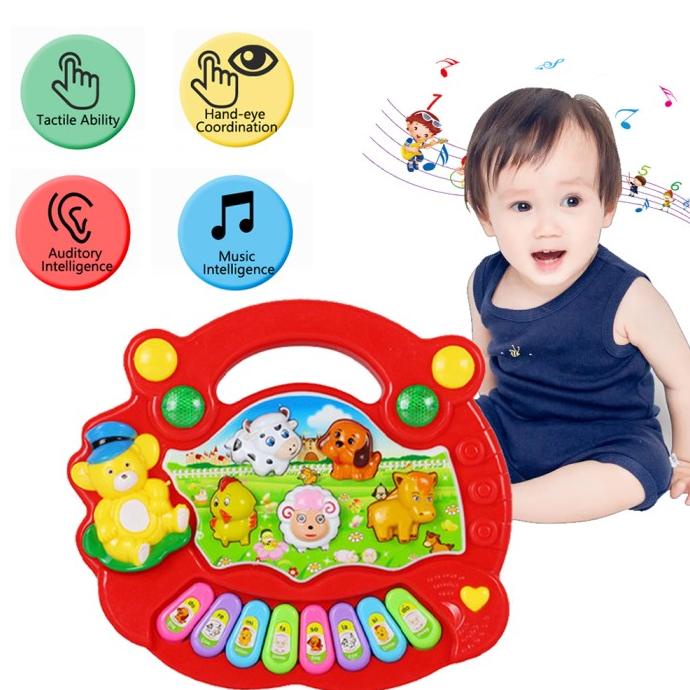 Sale Mainan Bayi Animal Farm Piano Musik Anak 6 7 8 9 10 11 Bulan 1 Tahun Mainan Anak Laki Laki/Mainan Anak Viral/Mainan Anak Perempuan