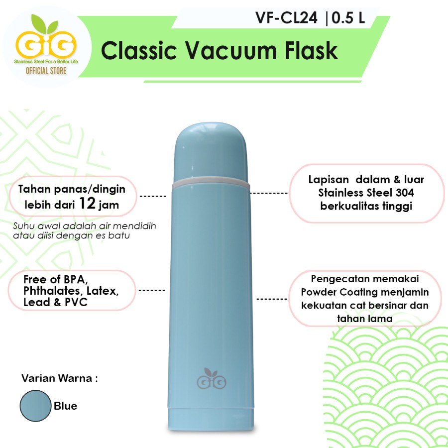 GiG Classic Vacuum Flask Termos VF-CL24 Hot - Cold