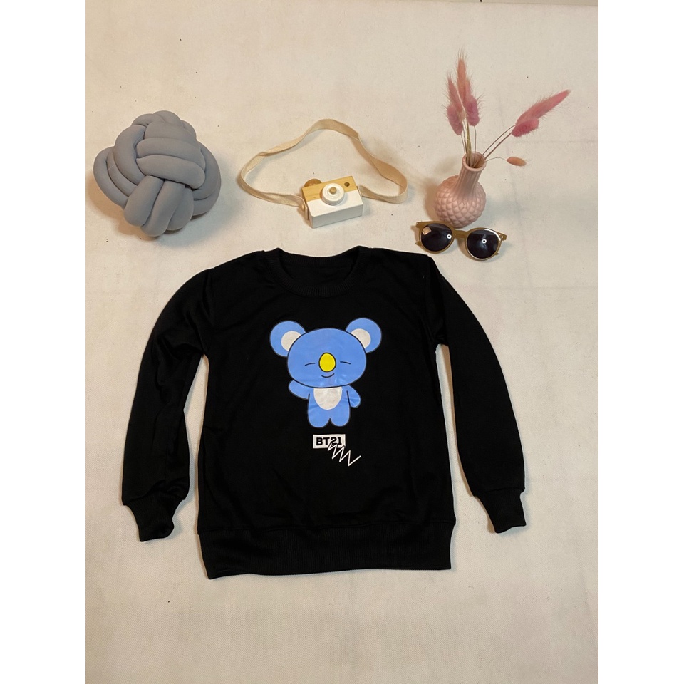 SWEATER BT21W PANDA CREW NECK ANAK // SWEATER BASIC ANAK BTS KOREA KEREN