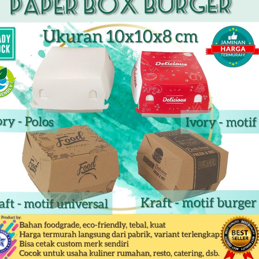 

Termurah dan terbaik 50pcs Box Burger, Dus Burger, Kemasan Burger, Tempat Burger, Kotak Burger @50Pcs !