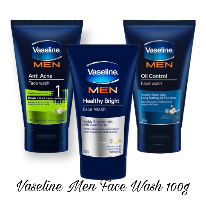 Vaseline Men Face Wash 100g Healthy Bright | Anti Acne | Oil Control