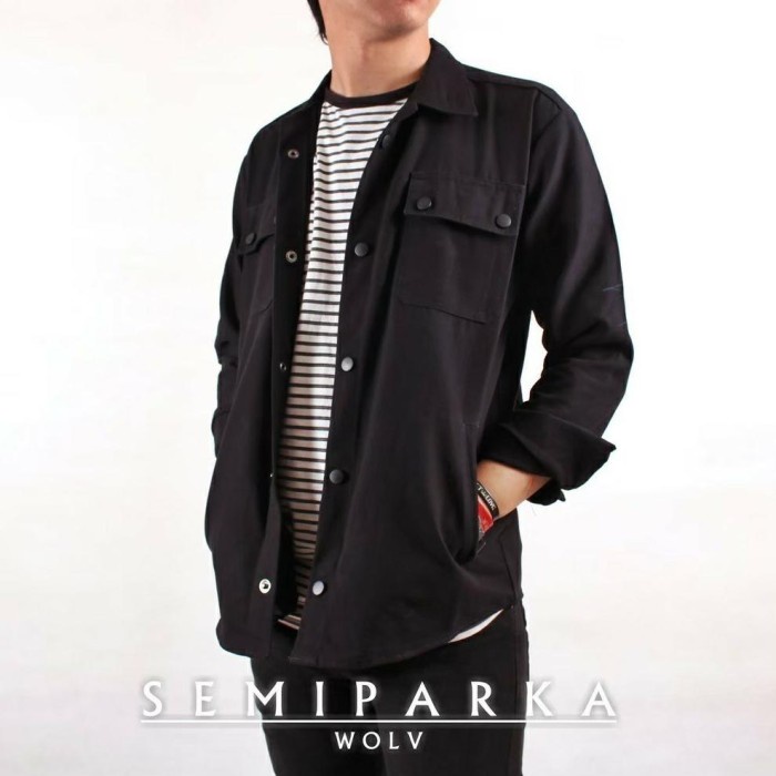 jaket pria JAKET PRIA TERBARU CANVAS M L XL XXL TYPE KEMEJA SEMI PARKA CASUAL - AKSESORIS, S(W2X1) J