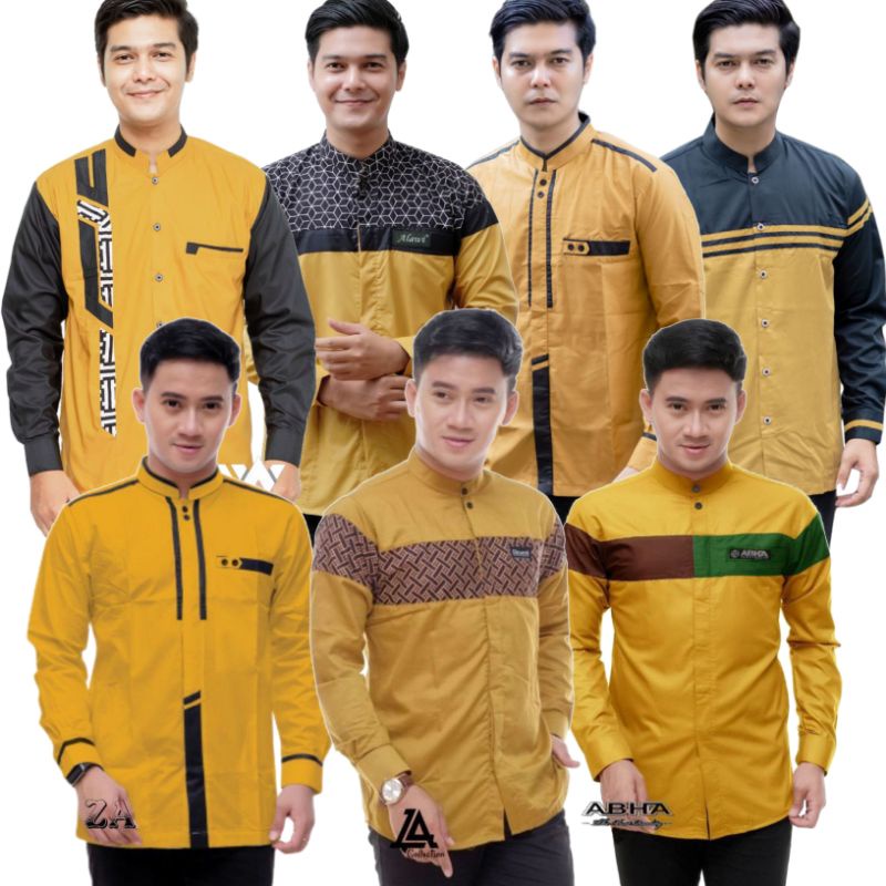 Jauhar Koko Syubbanul Muslimin Black Mustard Baju Koko Warna Kuning Kombinasi Hitam