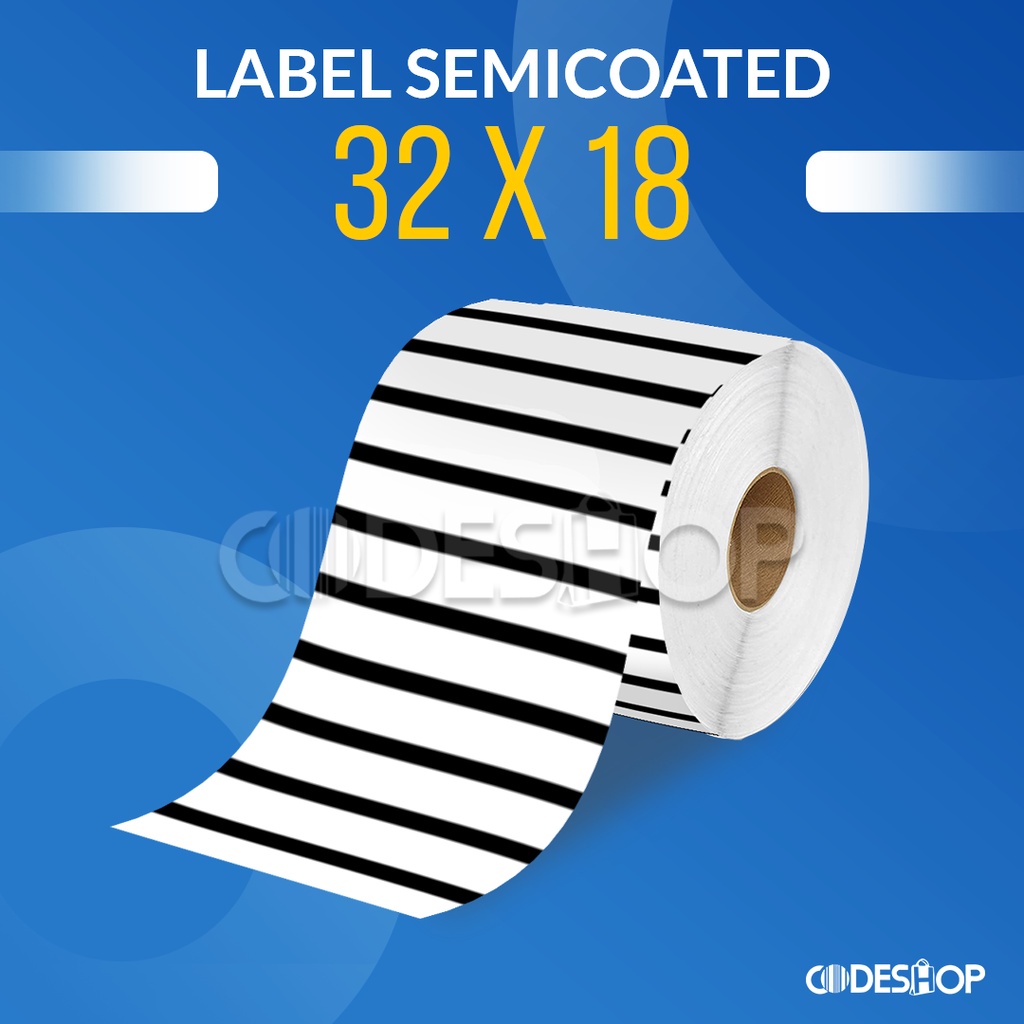 Label Barcode 32 X 18 (3 LINE) Kertas Stiker Label Semicoated 10.000 PCS 32x18MM