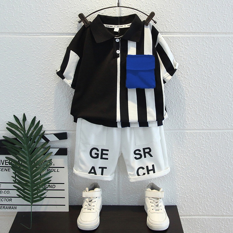 (LOLI-JKT) BOY-83 STELAN ANAK COWOK  KERAH KC TOP+CELANA SIZE 100-160