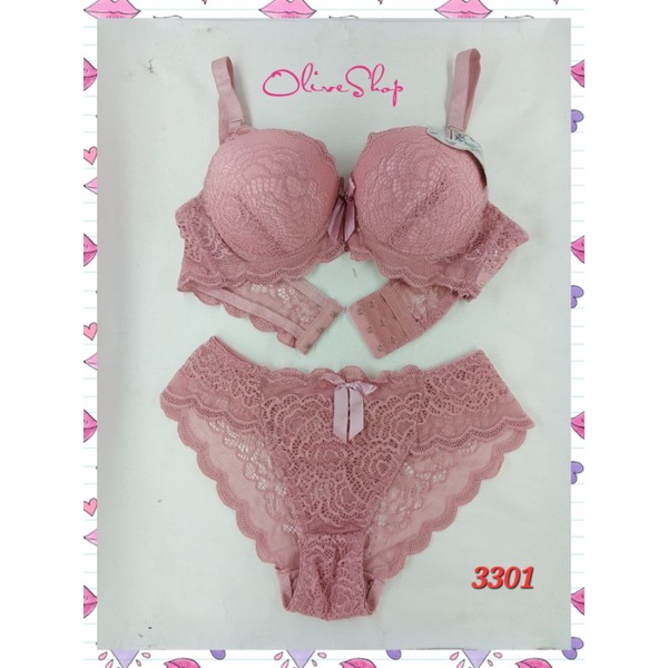 OliveShop ❤️ Set Bra Yasimei BH + CD (Celana Dalam) Sexy Full Lace Renda Brukat Murah Kode 3301 3902