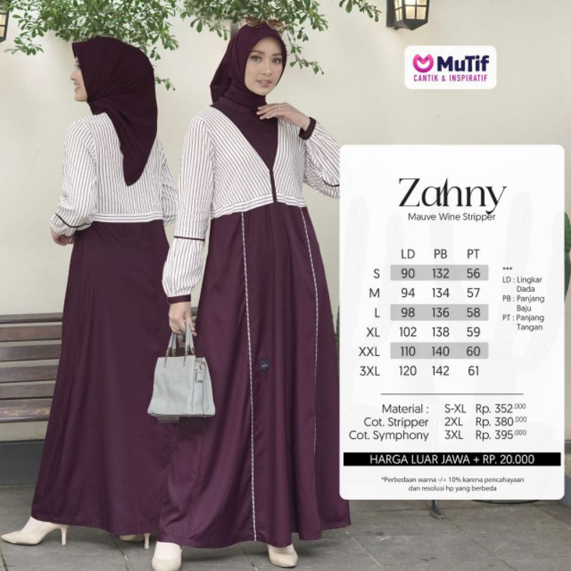 Sarimbit Mutif 2023 Sarimbit Zahny Mauve Wine Stripper Gamis Zahny Koko Zahid Maroon Marun