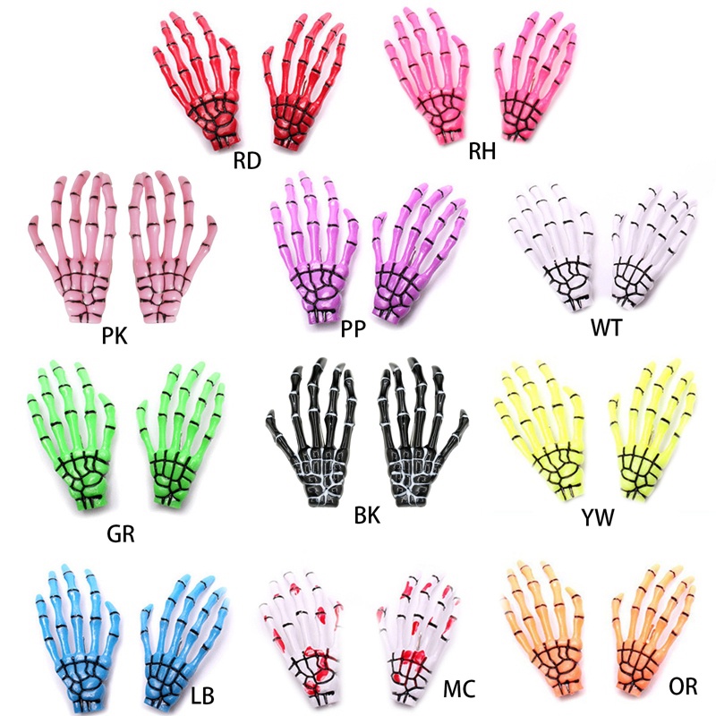 1 Pc Harajuku Tengkorak Kerangka Tangan Rambut Klip Baru Hotwanita Perempuan Tulang Jepit Gripper Halloween Hantu Rambut Cakar Aksesoris Rambut