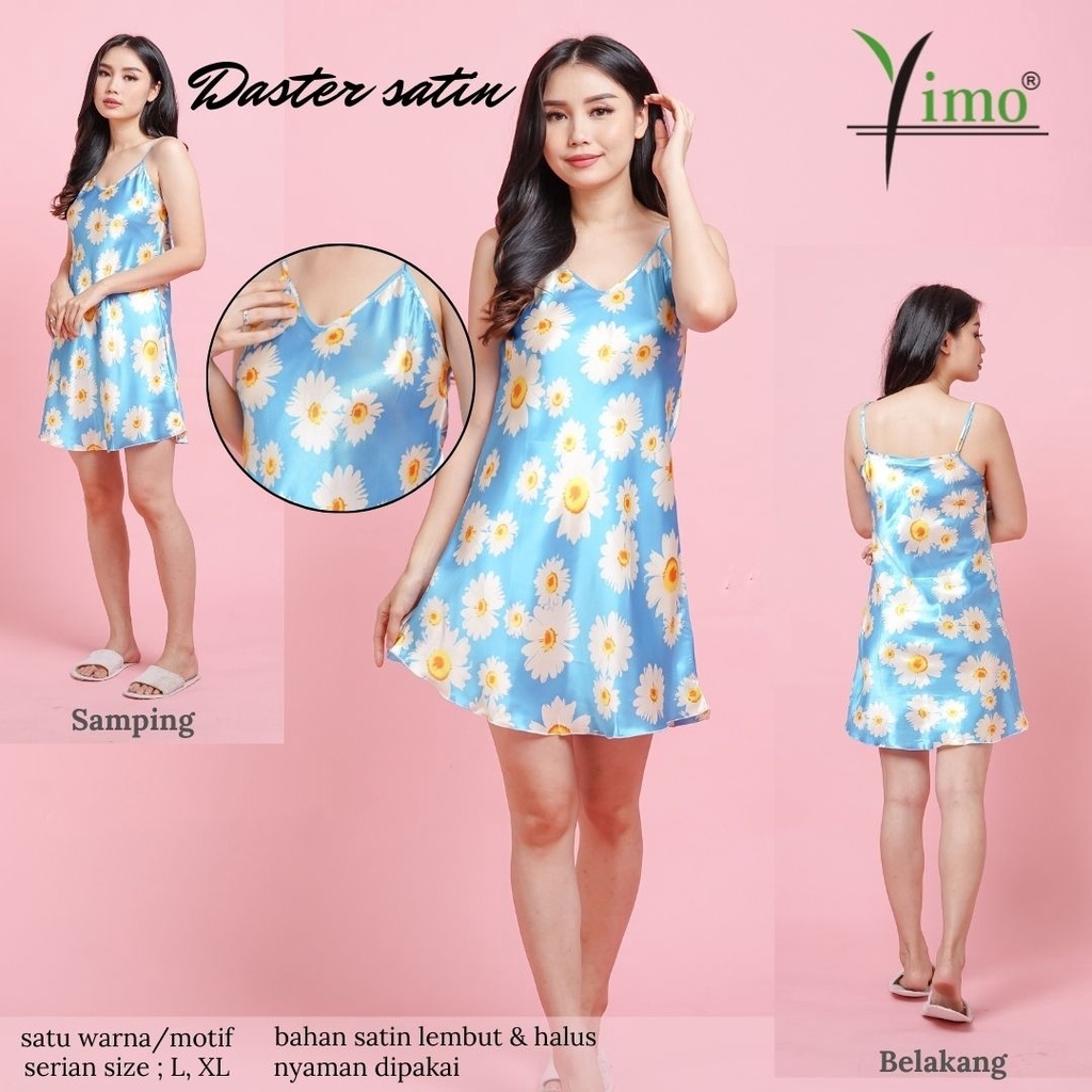 Daster Satin Sexy Baju Tidur Santai Murah Tali Kecil Bisa COD