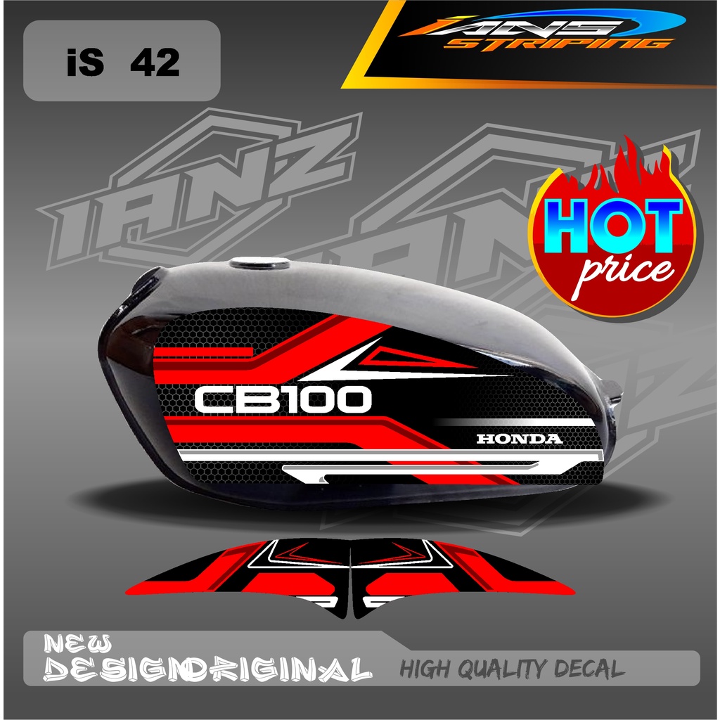 STIKER TANGKI CUSTOM CB100 HOLOGRAM/NON HOLOGRAM IS42