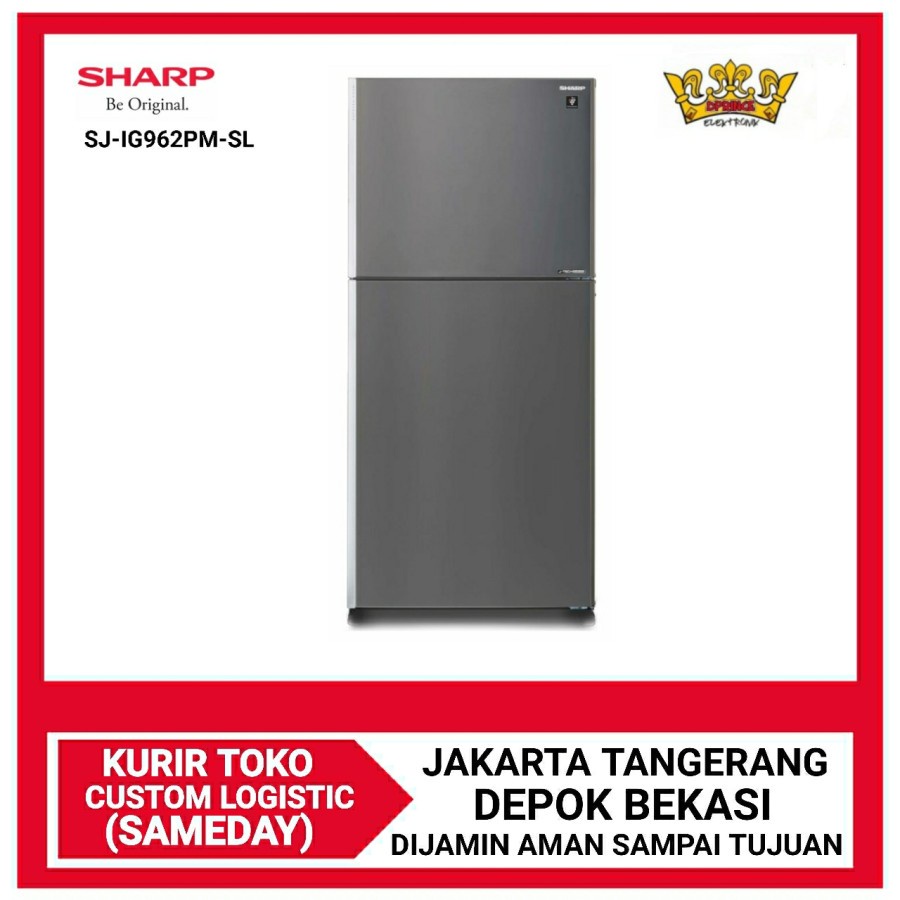 KULKAS SHARP 2 PINTU JUMBO VETRO SILVER SJIG 962 PMSL