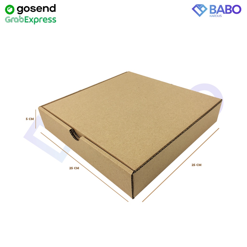 

kardus uk 25x25x5 cm kardus box baju makanan pizza hijab aksesoris brownis brownies (Kardus Pizza Coklat 25 x 25 x 5 cm)