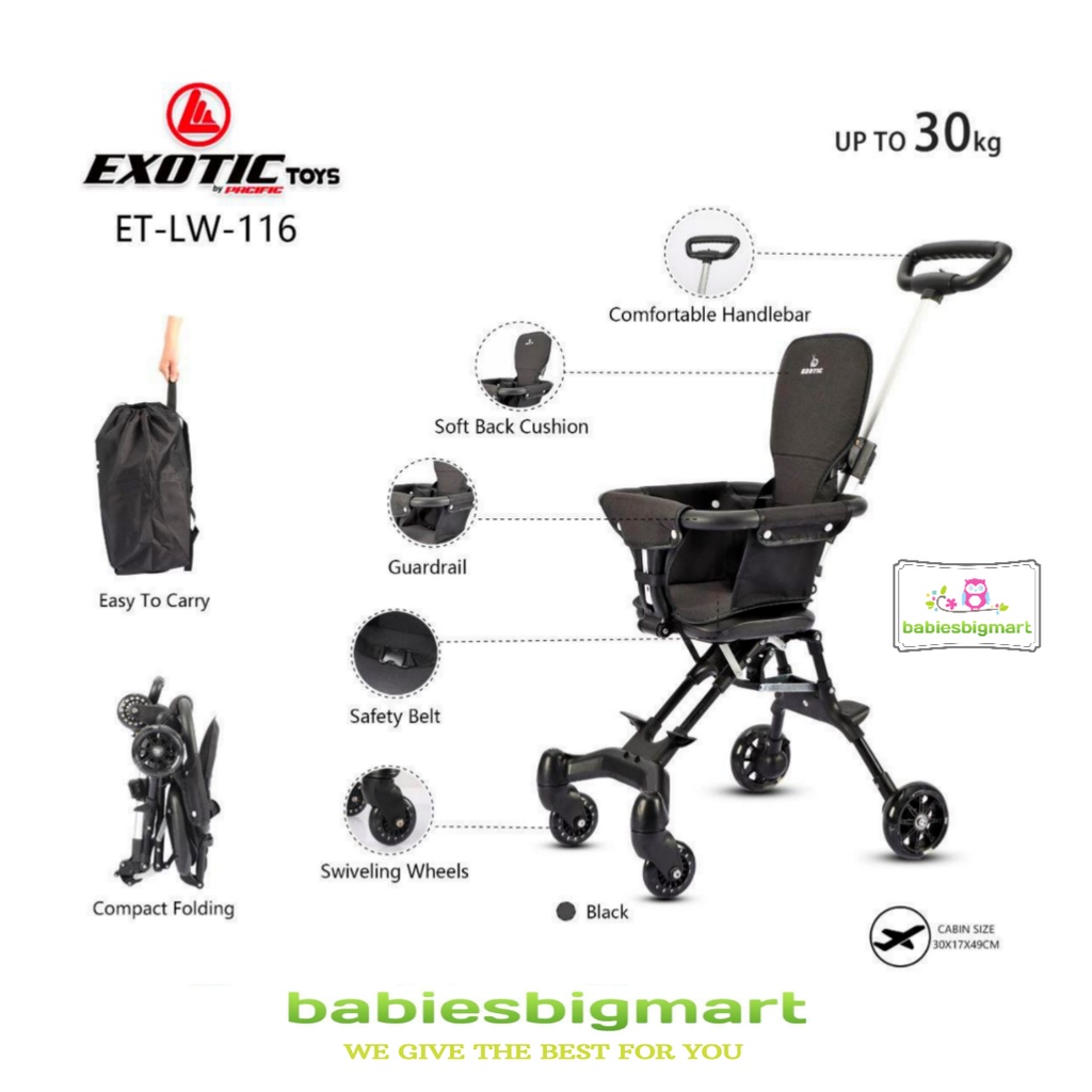 Exotic Magic Stroller LW 116 / LW 132 / ST 121PM / ST 122PM / ST 212C / VKIDS Q1 / Q2 GYRO Cabin Size Kereta Dorong Bayi Hadap Depan Belakang