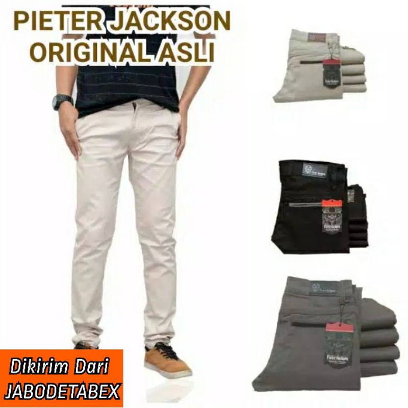 CELANA CHINO Panjang pria Slimfit KERJAHARIAN Santai Casual Formal Hitam Abu Cream Mocca