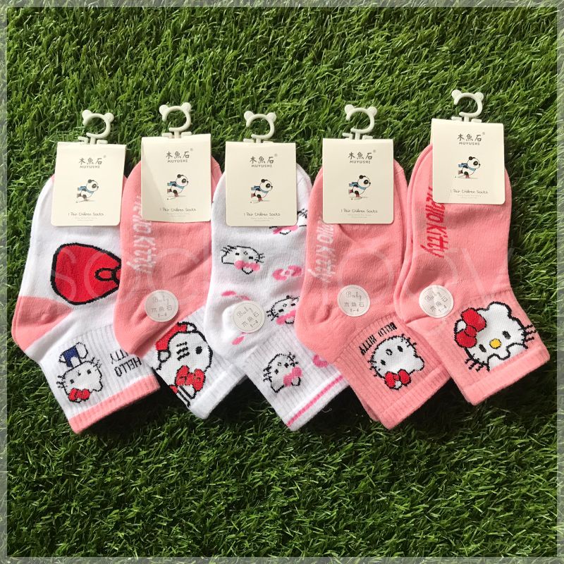 (Min. 3pcs @5.500) Kaos kaki anak mata kaki anak merk Muyushi laki laki perempuan hello kitty dino fruit bear