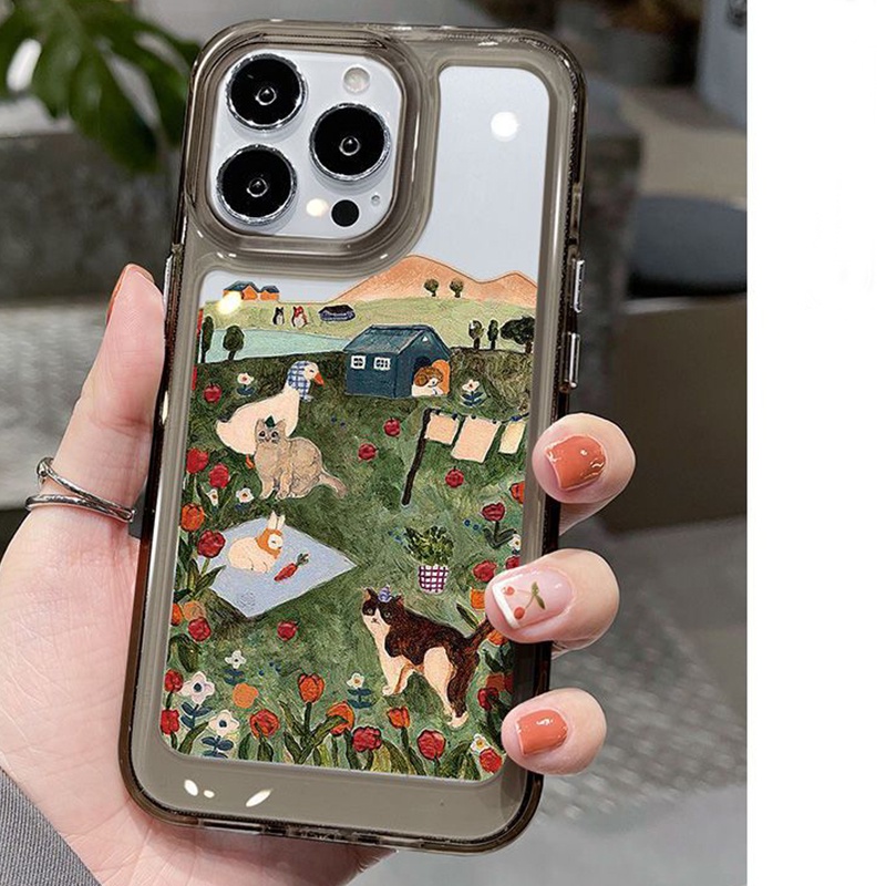 IPHONE Casing Ponsel Lembut Kucing Lucu Kompatibel Untuk Iphone14 11 13 12 Pro XS Max X XR 7 8 6S Plus Silcon Transparan Casing Shockproof TPU Cover