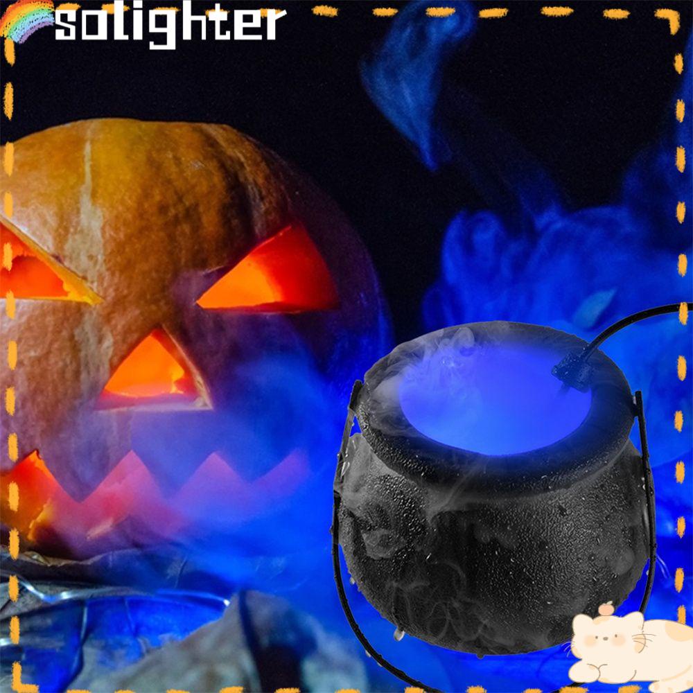 Solighter Halloween Panci Penyihir Pesta Baru Prop LED Cahaya Air Mancur Fogger