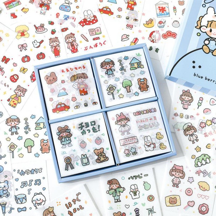 

Miloli100Lembar Set Sticker Happy Day Sticker Pet Diy Scrapbook