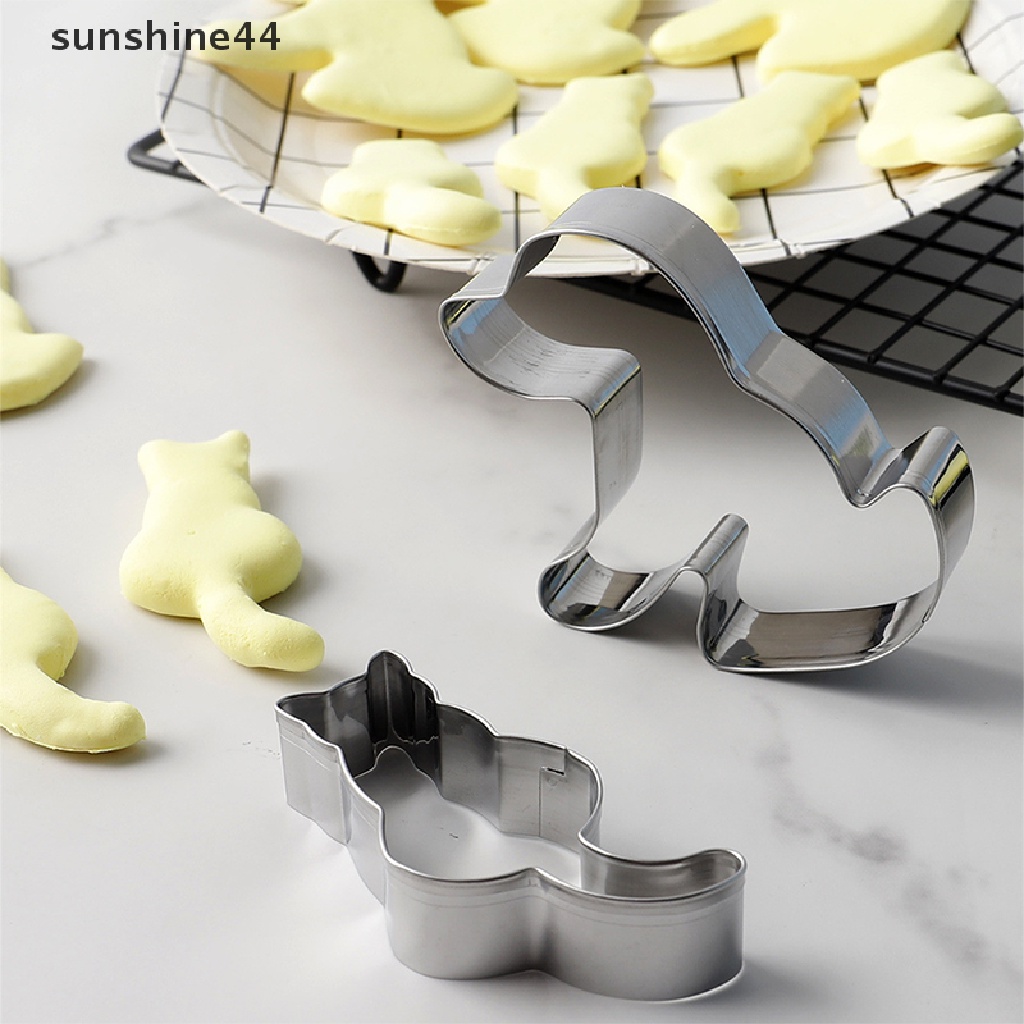 Sunshine 2Pcs Cetakan Kue Kering Bentuk Anak-Anak Rumah Baking Bentuk Hewan Cetakan Stainless Steel.