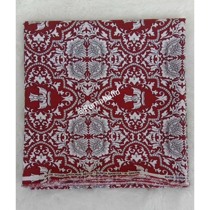 Batik Nasional motif bunga bangsa merah SD