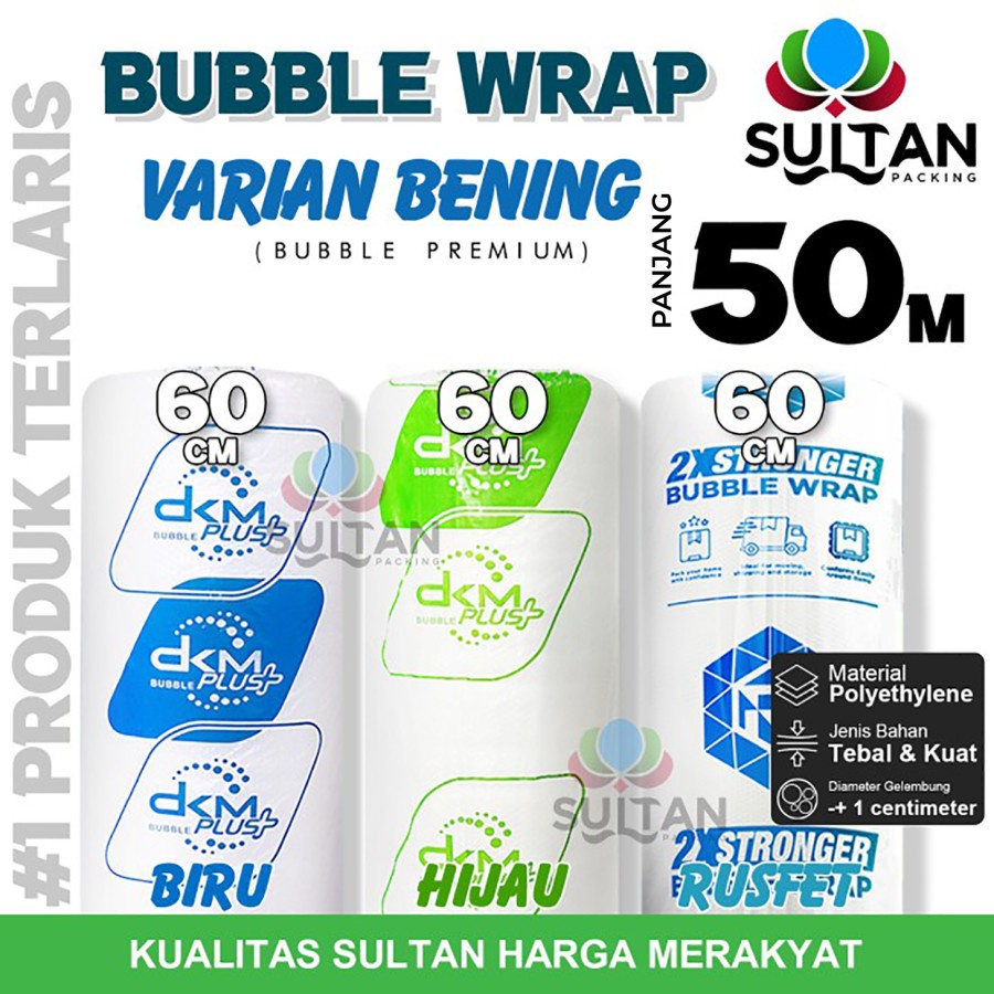 

Plastik Bubble wrap 60cm x 50m DKM PLUS Bubblewrap PREMIUM TERMURAH