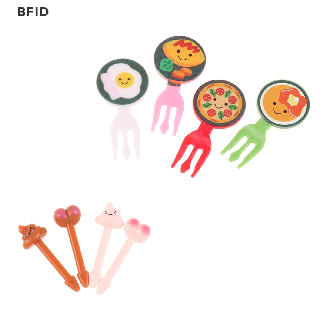 [BFID] 8per10/24pcs Garpu Buah Mini Untuk Anak Tusuk Gigi Lunch Party Pick Dessert Fork [ID]