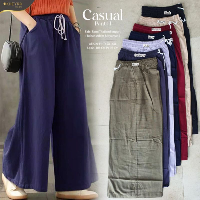 100% ORI Casual Pants Kulot Wanita by Kheyra / Lp 64-106 Pj 97