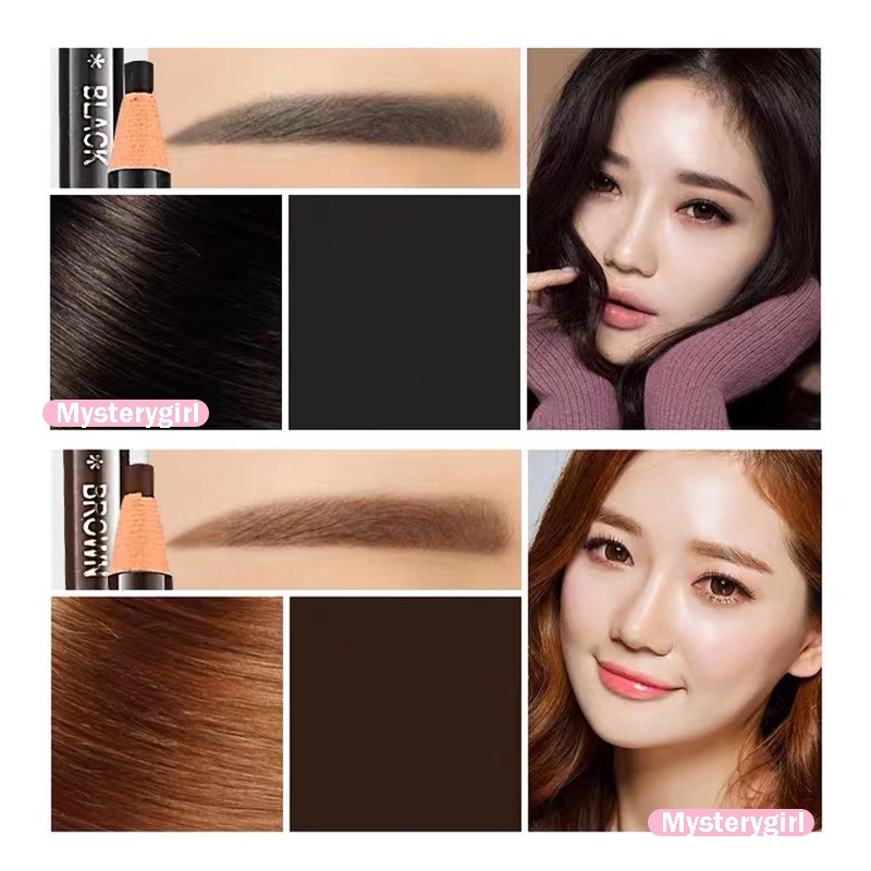 Mysterygirl - Eyebrow Pensil Alis Hengsi Pencil Mata Godlen Pen Make up Kosmetik Eyeliner Waterproof  Upgrade Lasting