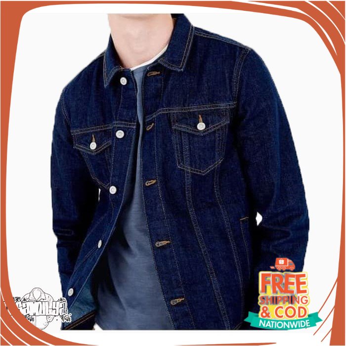 JAKET JEANS NEW BREND DENIM UNISEX/ Jaket Jeans Denim Pria Cowok dongker biru garmen M - XXL Premium