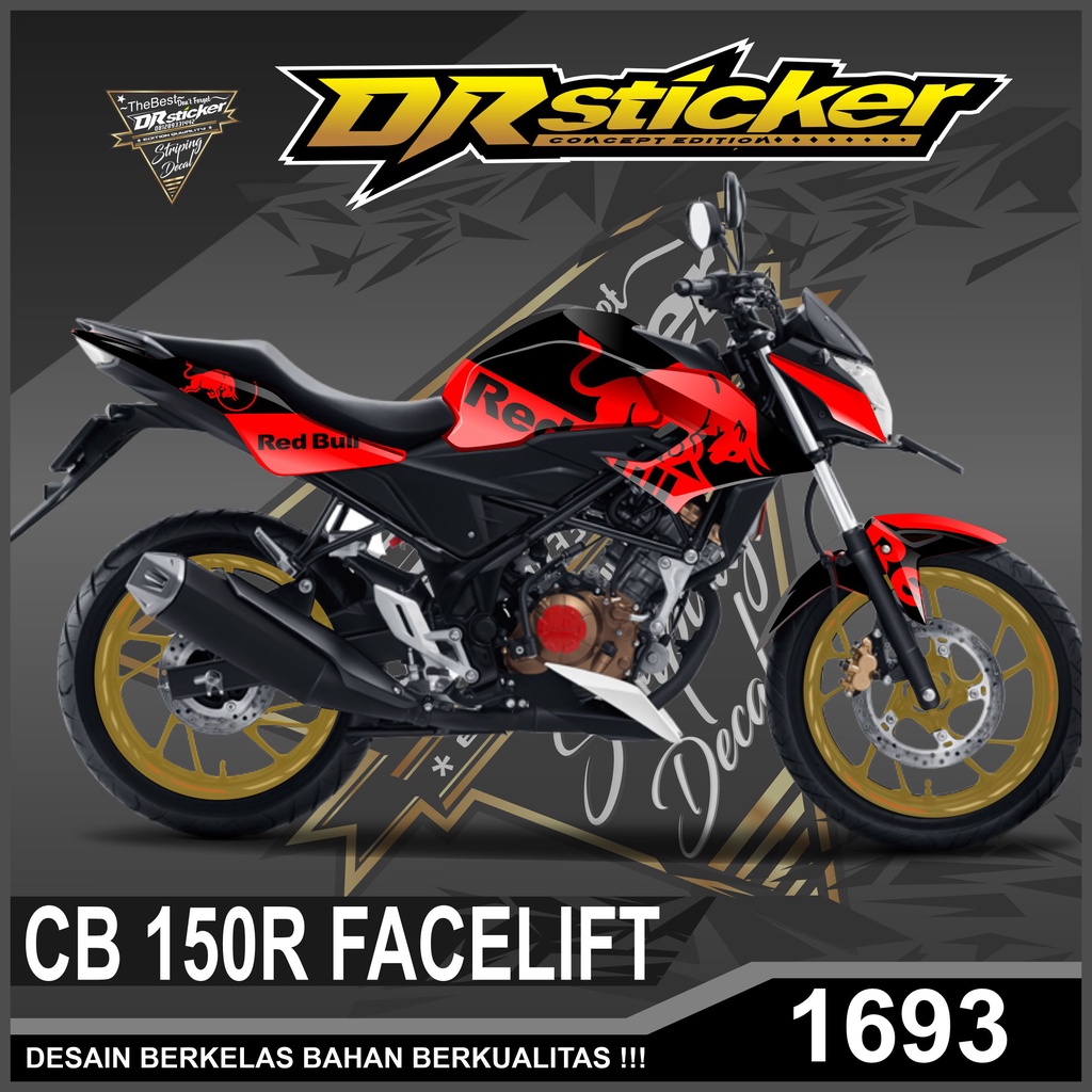 Decal Costum Stiker CB 150R FACELIFT Full Body Desain motif Red  Bull Stiker variasi cb 150r Laminas