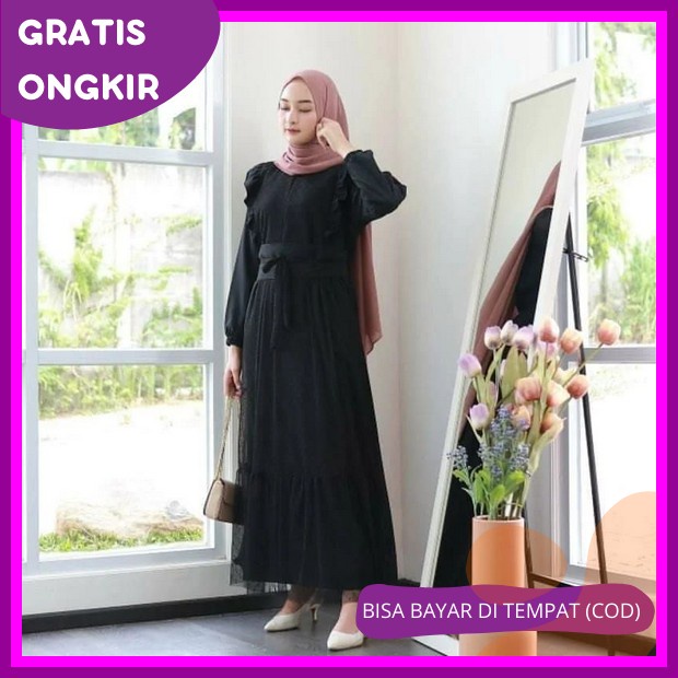 Ready Stock - Baju Gamis Dress Wanita Cewek Dewasa Remaja Anak Muslim Busui Kekinian Modern Simple E