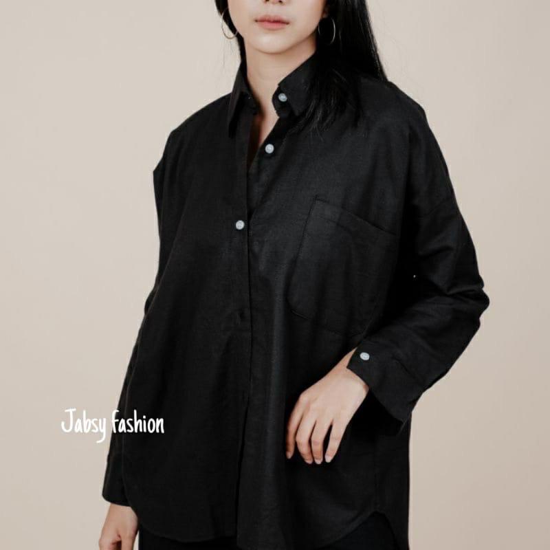 Olivia Shirt-Kemeja Oversize Kancing aktif pollo linen