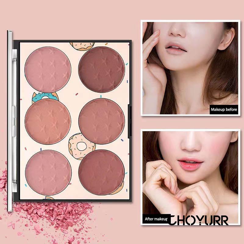 【COD】Blush On Palette MakeUp Kosmetik Multifungsi Highlighter Contour Concealer Eyeshadow Waterproof Natural Makeup Long-Lasting-CH