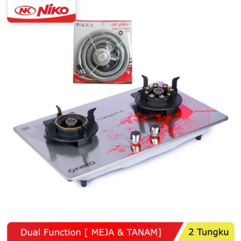 NIKO KOMPOR GAS TANAM/BIASA 2T TITANIUM FLIP DAN 2T TITANIUM FLIP+ BLACK-