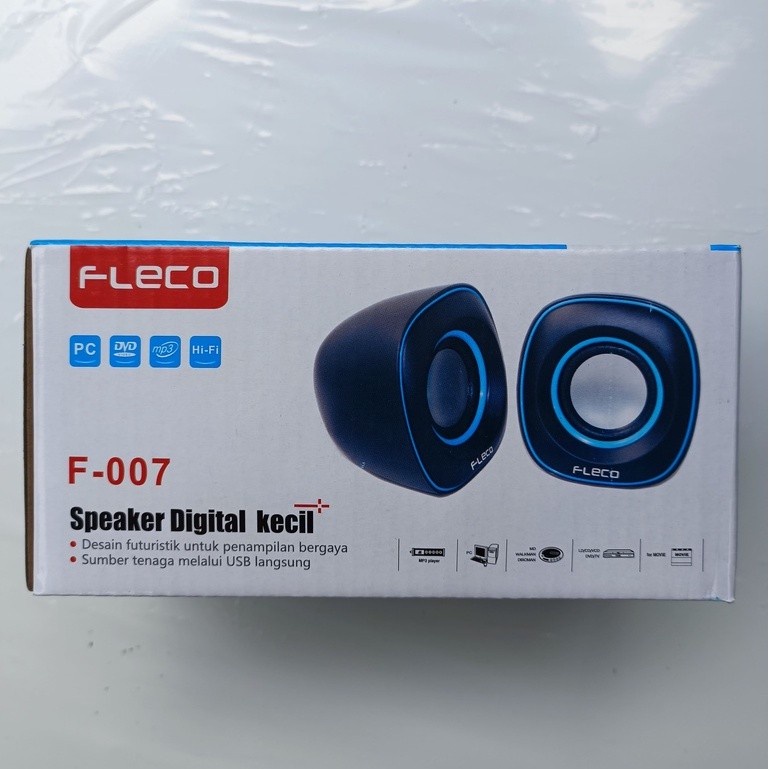 COD SPEAKER KOMPUTER/LAPTOP/USB/HP FLECO F-007 SPEAKER DIGITAL KECIL MULTIFUNGSI FLECO F-007