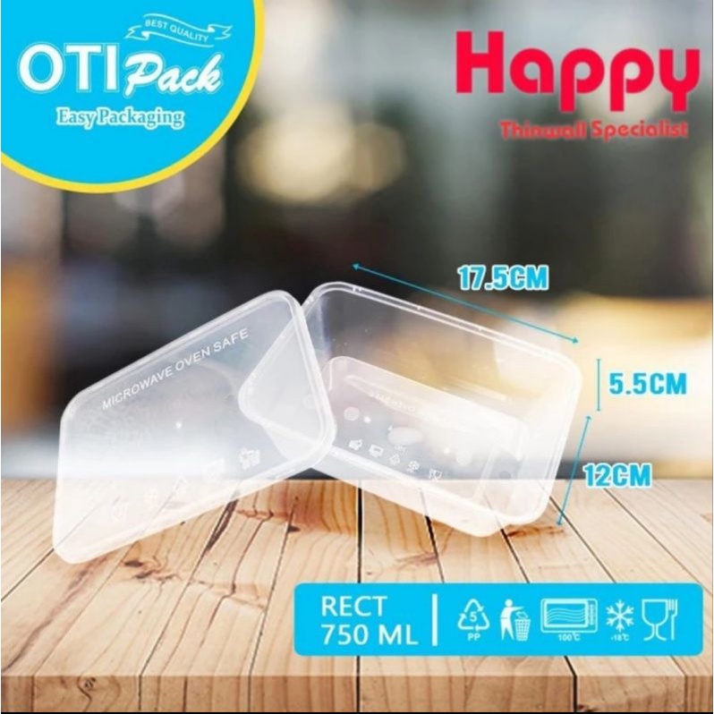 Thinwall persegi 750 ml