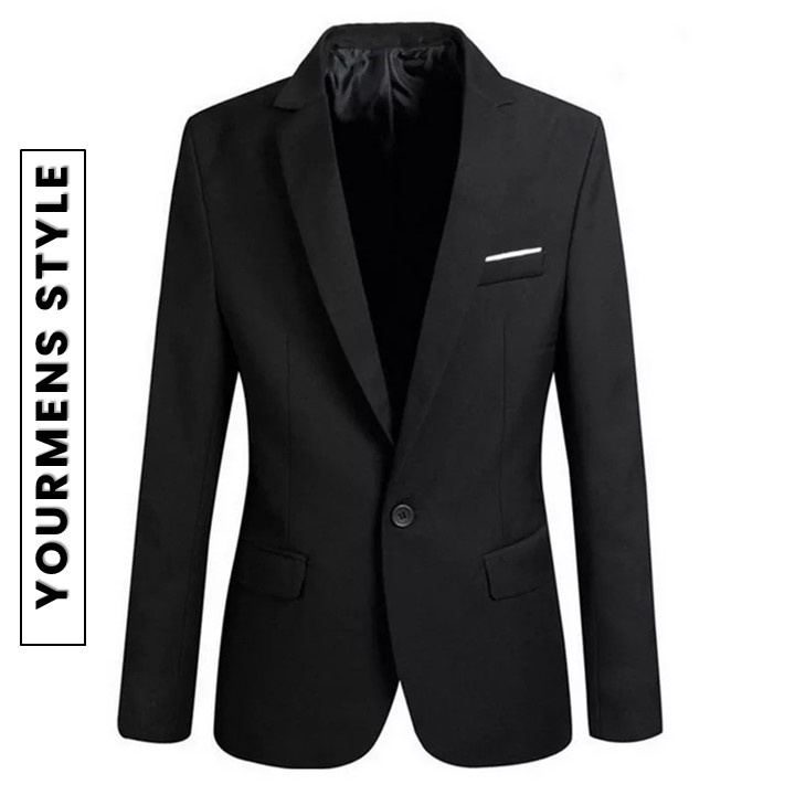 BLAZER PRIA SINGLE BUTTON BLACKLIST DESIGN SLIMFIT SUIT PREMIUM NIKAYU SLIMFIT STYLE