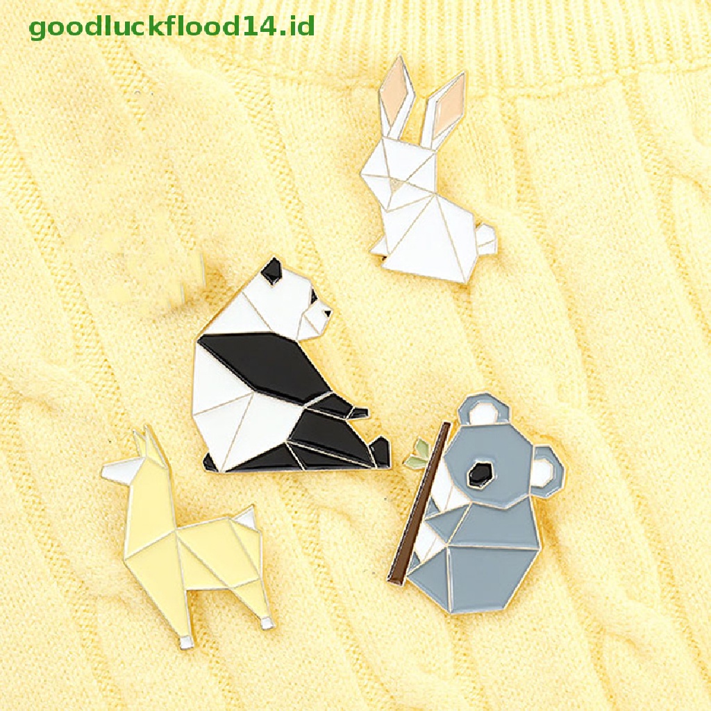 [GOOGFOUR] Pin Enamel Hewan Panda Koala Alpaka Kelinci Bros Tas Pakaian Kerah Pin Lencana [TOP]