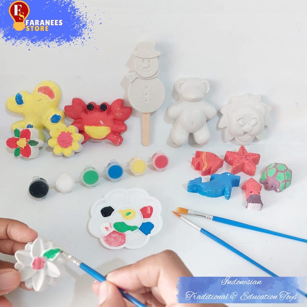 

Set Painting Gypsum Melukis Mewarnai Patung